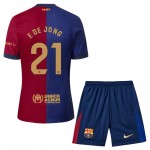 Günstige Fußballtrikots FC Barcelona Frenkie de Jong 21 Kinder Heimtrikot 2024-25 Kurzarm